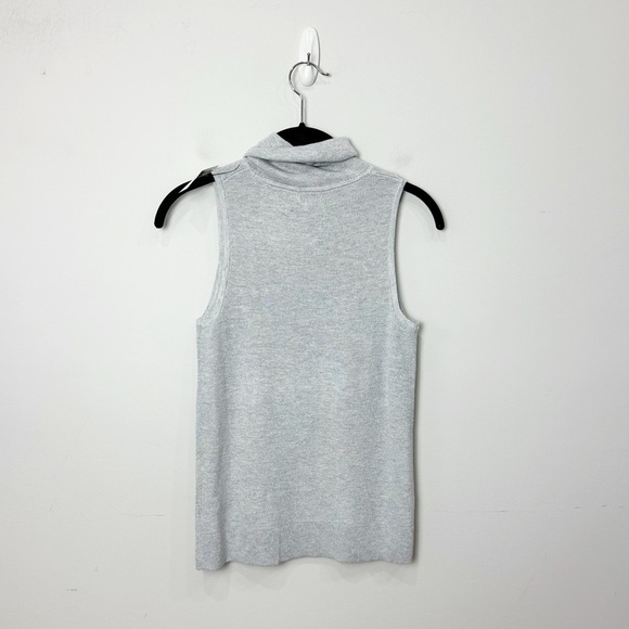 Banana Republic Lurex Turtleneck Sweater Sleeveless Metallic Silver - Picture 4 of 6